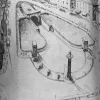 The Old Haymarket entrance in Liverpool, with a slightly different design. Above the tunnel portal is a decorative floor mosaic, and in the foreground the bus station might be a hint at the plans to run scheduled buses through the tunnel. This was strongly opposed by Birkenhead and only happened relatively recently.