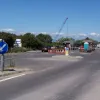 The roundabout and toll plaza here were installed in the early 1990s in preparation for the new, larger ferry that was introduced in 1994. The roundabout provides access to a National Trust car park to the right.