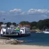 The ferry itself - Bramble Bush Bay - plies its trade across the water.