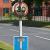 Warrington New Town's real signature is its road signing, which appears to have been specially produced (though why exactly, I can't imagine). It's constructed of box-sections, with the lamp and its support all built in and made to look like part of the grey metal construction.