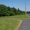 On the east side of the bridge, the footpath swerves away to rejoin the original A574 line. The incline is much steeper than it looks here.