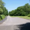 After the subway, the path narrows down again, but this time with a cycle path. The original road surface has been replaced here.