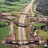 M61 interchange and Brindle Road overbridge, view south