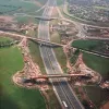 M61 interchange and Brindle Road overbridge, view south