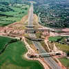 M61 interchange and Brindle Road overbridge, view south, 20 July 1995