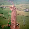 Hill House Farm and Sandy Lane overbridges, view east
