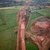 Stanworth rock cutting, view east