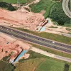 M6/A6 interchange culvert works, view west