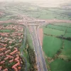 M61 interchange, wide view north