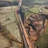Stanworth rock cutting, view east