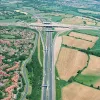 M61 interchange, wide view north
