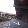 The eastbound ironing board - the slip from the M4 to A4 is right beside us and about to give us our third lane back, and beyond that, the A4 to M4 slip is climbing up to the top level.