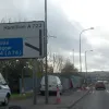 Leaving the traffic lights behind, here's the upcoming M74 exit.