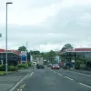 At Builth Wells, delusions of grandeur as two huge petrol stations face each other across the road — between them forming "Heart of Wales Services". It's just not that sort of trunk route, lads! The illusion that this is some sort of high-speed, throbbing transport artery is shattered shortly afterwards where we turn left at another Give Way sign in Builth Wells town centre. We follow the erstwhile A479 for a bit here.