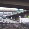 A closer view of the multiple viaducts and sliproads that meet here. The bridge in the distance was meant to be a footbridge, but remained incomplete for nearly half a century before finally being opened up as a cycle route around 2015.