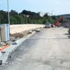 The exit sliproad from the Relief Road heading northbound, looking not much advanced from its state in July.