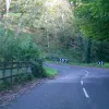 The climb up to West Lyn starts with this left-hand corner, leading onto a steep ascent, which at the time I regarded as a hairpin bend. With hindsight it's just a bit of a corner.