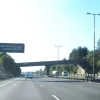 A typical view of the road — the crash barriers, lighting and variable message sign are additions, but the road and bridge are 1959 vintage. More on the bridges in a moment.
