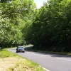 Northbound traffic has no such trouble, as this picture shows. The section from Leatherhead to Mickleham was dualled in the 1930s by building a new northbound carriageway next to the existing road, so the northbound side is of a much higher standard than the southbound.