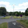 More crossovers in the central reserve here, and for some reason, the southbound cycle path is also in the middle of the road. It seems a very strange place to put it.