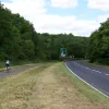 This part of the road is a very typical thirties dual carriageway, with two 22ft (6.7m) carriageways with cycle paths on both sides and generous grassy verges. This cycle path is actually in use here.