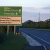 This sign was erected on the A428 during some upgrade works. It's supposed to be pointing to Histon and Milton, but whoever designed it put Milton Keynes instead. It was painted over before the road was opened. Photo by Clive.