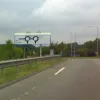 Ken Hodierne took this photo on the northbound off-slip from the A46 at M6 J2. He writes: "My children were in the car, and when they saw the sign one said '...is that sign to tell Mickey Mouse to turn left?' When you look at it, it looks like Mickey Mouse ears, so ever since it has been known to us as Mickey Mouse Island."