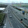 From the northern end in early 2002, looking out along the original viaduct. To the right, the new road viaduct is visible, and in the foreground is one of the apallingly aligned junctions that the M2 upgrade thankfully redesigned.