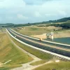 1970s. The M62 at Scammonden Dam shortly after opening — considerably quieter than today, and also in much nicer weather than usual!  Photo by Greg Taylor