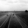 1965. The A1(M) Darlington Bypass, seen looking south from the A67 Merrybent bridge, taken on May 14th 1965.  Photo by Lorraine Morrison