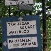 And a final one from this area, this time on the Strand just before it reaches Aldwych. Time has taken its toll, but it's still a good example of one of these signs. It too is now gone.  Photo by Tony