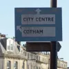 In Bristol the way is clearly marked by this blue-and-white local directions sign on Whiteladies Road.  Photo by Colin Price