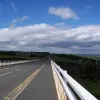 On top of the bridge. It's about quarter of a mile long.
