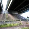 Beneath the northern abutment, the original Viaduct is to our left with its huge embankment spreading out around it. To the right is the newer Viaduct, which is an altogether smaller and lighter structure, which steps across the embankment to a more modest landing site.