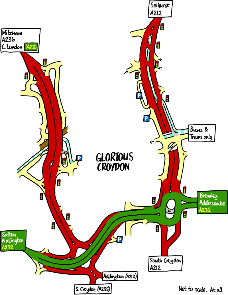 The Croydon Ring Road. Click to enlarge