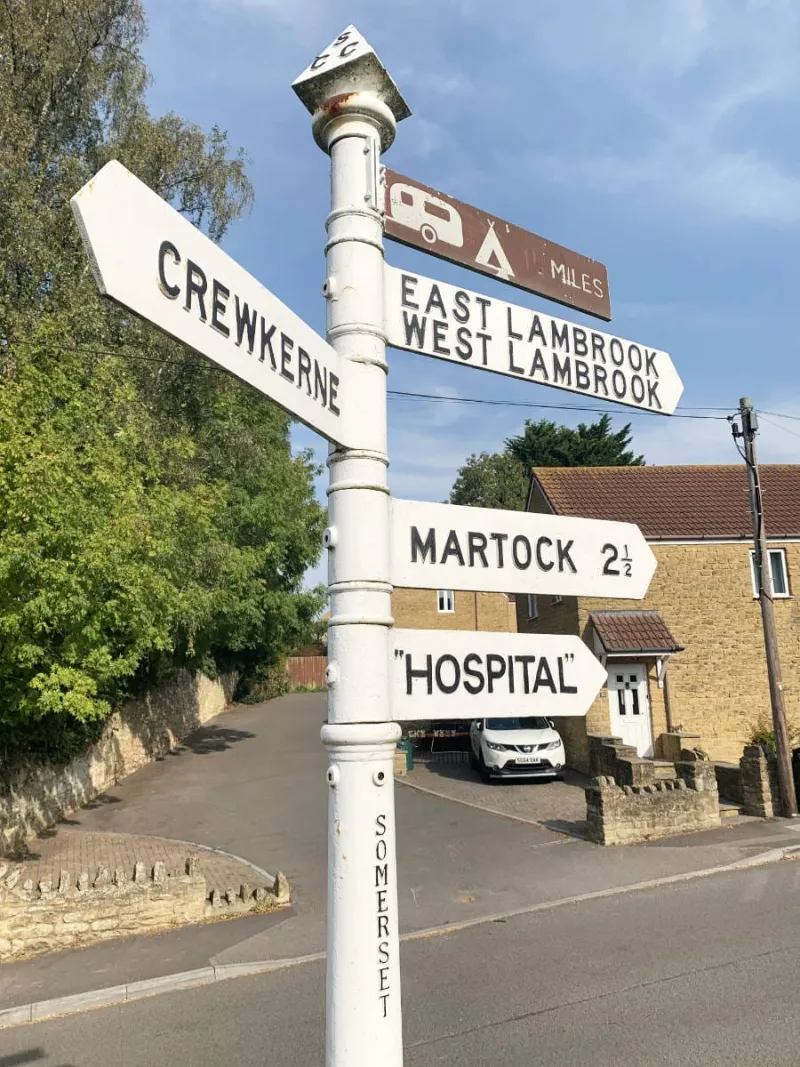 South Petherton is located not far from Ilminster and its infamous A303 Ilminster Bypass, but here in the housing estates, this sign stands in wonderful tranquility. The quotes around "Hospital" are slightly concerning though - what exactly is going on in that building?