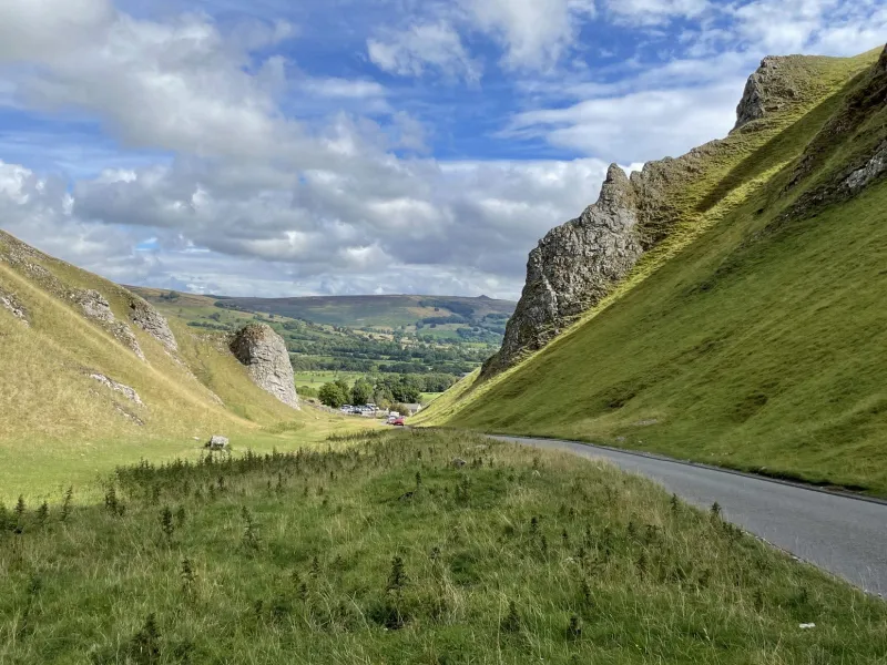 A view east towards Castleton from within the pass. Click to enlarge