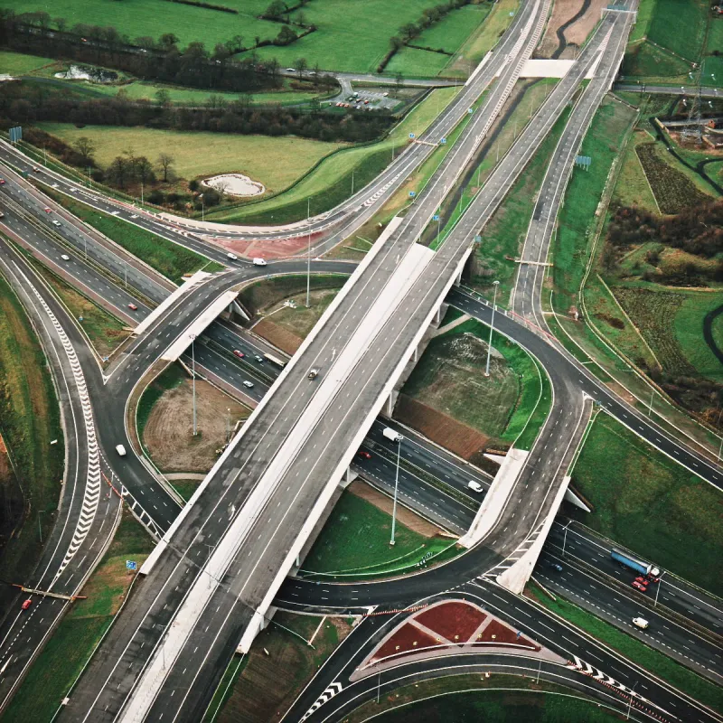 M6 interchange, view west