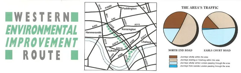 The Western Environmental Improvement Route, proposed in 1989. Click to enlarge